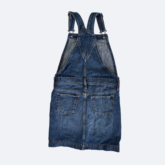 Gap Kids Girls Denim Overall Dress L 10 Adjustable Straps Shirtall - Picture 4 of 5